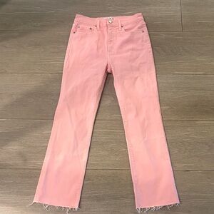 Chic Pink Straight Leg Women's Jeans